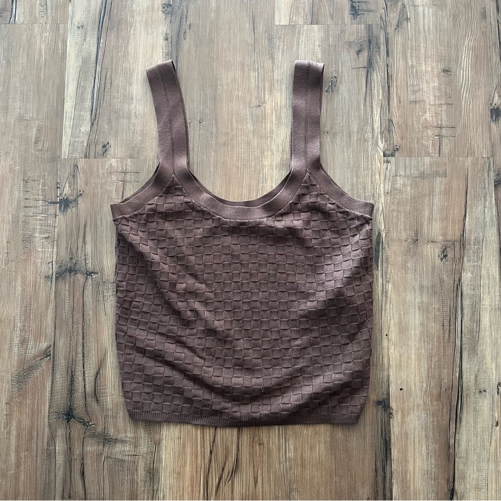 Abercrombie & Fitch Brown Checkered Tank Top